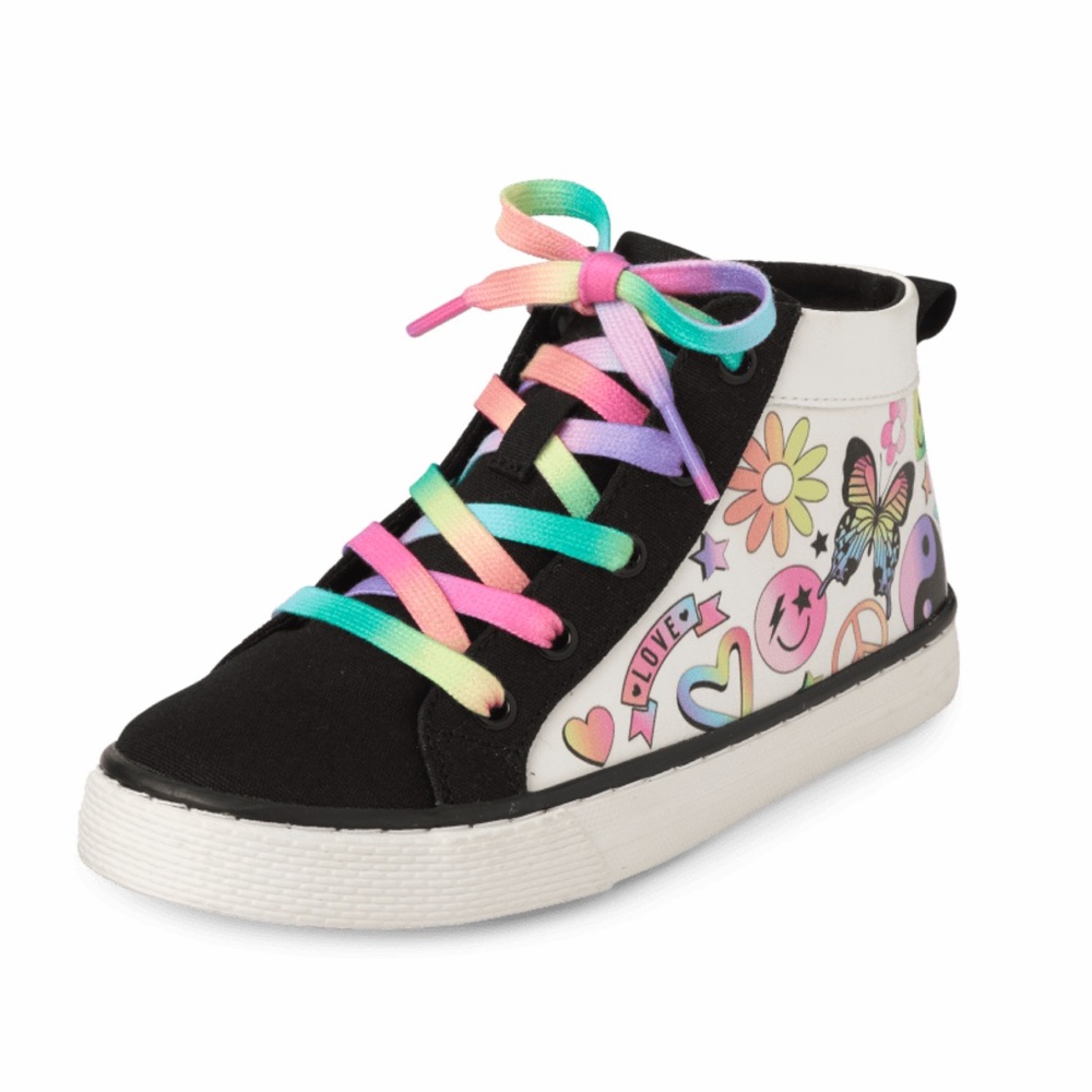 The Children’s Place Girls High‎ Top Sneakers Hearts Size 4
